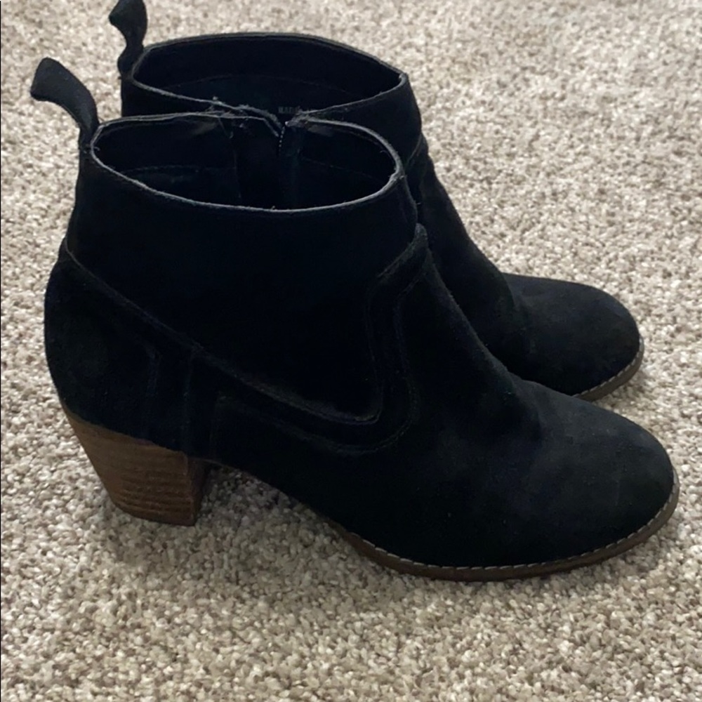 Black suede ankle booties
